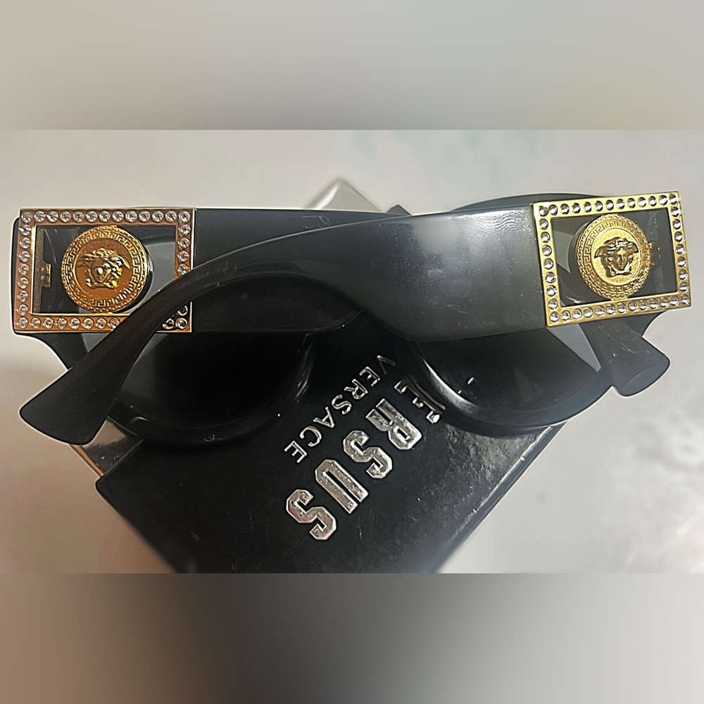 Versace Black and Gold Women's Sunglasses